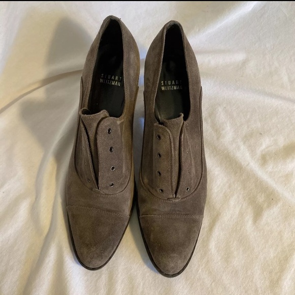 Stuart Weitzman light brown suede leather closed toed shootie heels size 9.5 - Picture 2 of 6